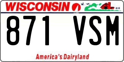 WI license plate 871VSM