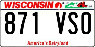 WI license plate 871VSO