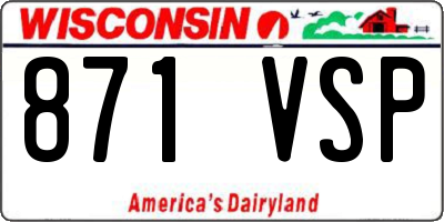 WI license plate 871VSP
