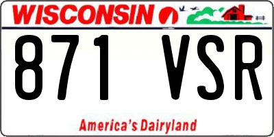 WI license plate 871VSR