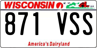 WI license plate 871VSS