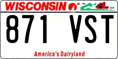 WI license plate 871VST