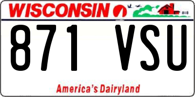 WI license plate 871VSU