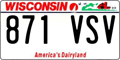 WI license plate 871VSV