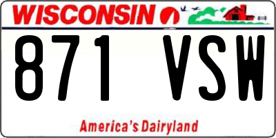 WI license plate 871VSW