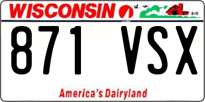 WI license plate 871VSX
