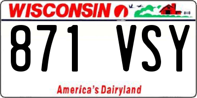 WI license plate 871VSY