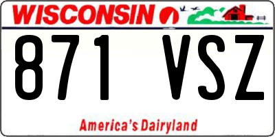 WI license plate 871VSZ