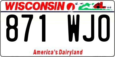 WI license plate 871WJO