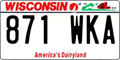 WI license plate 871WKA