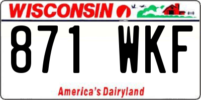 WI license plate 871WKF