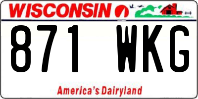 WI license plate 871WKG
