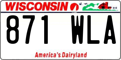 WI license plate 871WLA