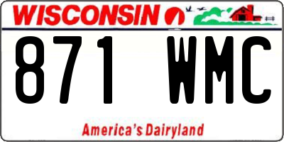 WI license plate 871WMC