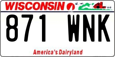 WI license plate 871WNK