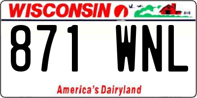 WI license plate 871WNL