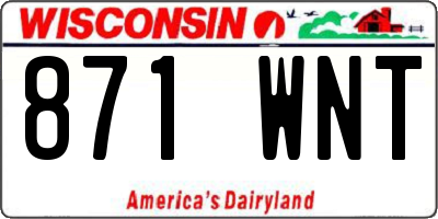 WI license plate 871WNT