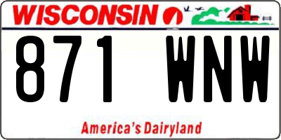 WI license plate 871WNW