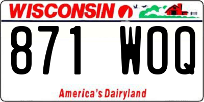 WI license plate 871WOQ