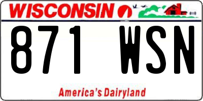 WI license plate 871WSN