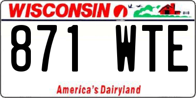 WI license plate 871WTE