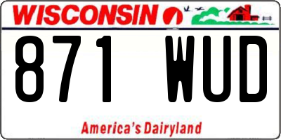 WI license plate 871WUD
