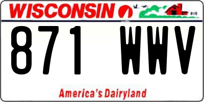 WI license plate 871WWV