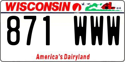 WI license plate 871WWW