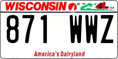 WI license plate 871WWZ