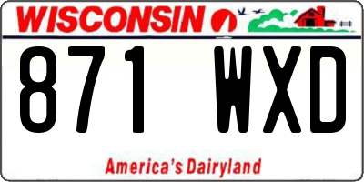 WI license plate 871WXD