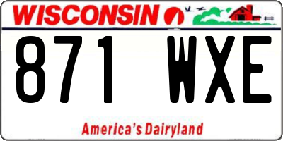 WI license plate 871WXE