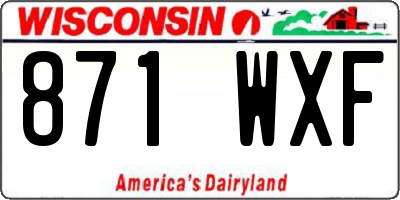 WI license plate 871WXF