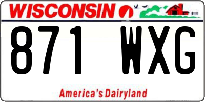 WI license plate 871WXG