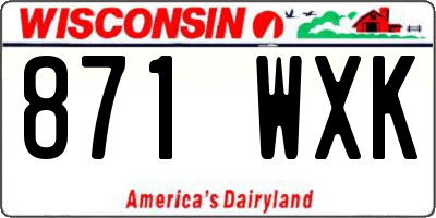 WI license plate 871WXK