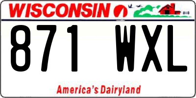 WI license plate 871WXL
