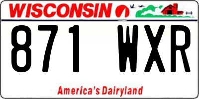 WI license plate 871WXR