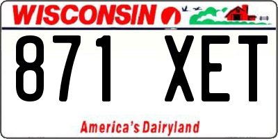 WI license plate 871XET