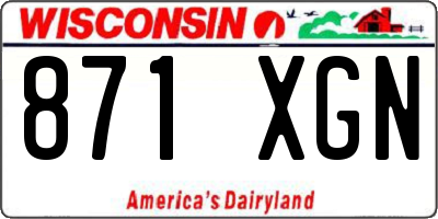 WI license plate 871XGN