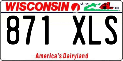 WI license plate 871XLS