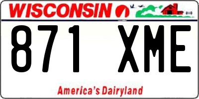 WI license plate 871XME