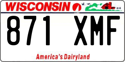 WI license plate 871XMF