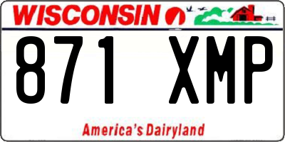 WI license plate 871XMP