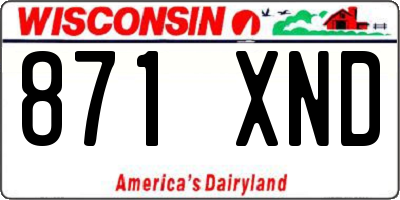 WI license plate 871XND
