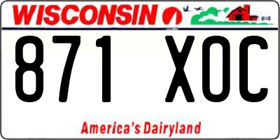 WI license plate 871XOC