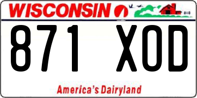 WI license plate 871XOD