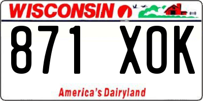 WI license plate 871XOK