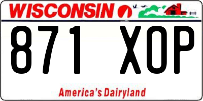 WI license plate 871XOP