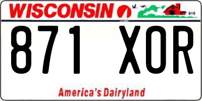 WI license plate 871XOR