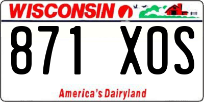 WI license plate 871XOS