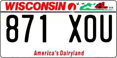 WI license plate 871XOU